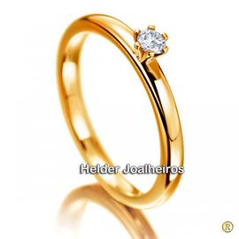 Solitário com Diamante de 15 Pontos - Helder Joalheiros 