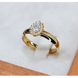 Anel em Ouro 18k Gota Cravejada - Helder Joalheiros 