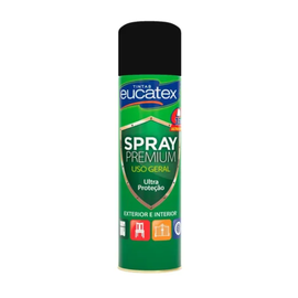 Spray Multiuso Preto Brilhante 400ml - Eucatex - Hidráulica Tropeiro