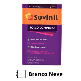 Suvinil Acrílico Fosco Completo Branco Neve 18L - Hidráulica Tropeiro