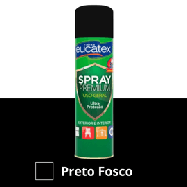 Spray Multiuso Preto Fosco 400ml - Eucatex - Hidráulica Tropeiro