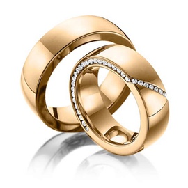 Aliança de Casamento com Diamantes nas Laterais - Helder Joalheiros