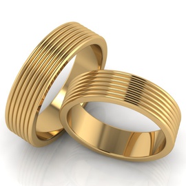 Aliança Ouro 18k - Casamento e Noivado com Frisos - Helder Joalheiros