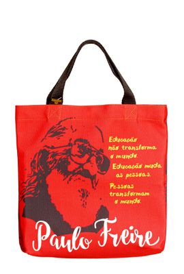 BOOK BAG PAULO FREIRE EDUCAÇÃO - Vermelha - Tertúlia Produtos Literários