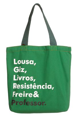 BOLSA FREIRE PROFESSOR - Verde - Tertúlia Produtos Literários