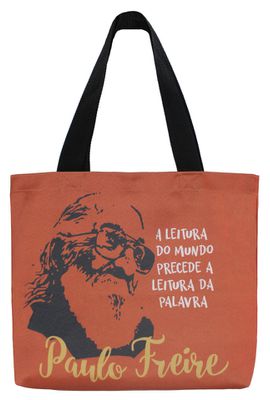 BOLSA PAULO FREIRE LEITURA - Vermelha - Tertúlia Produtos Literários