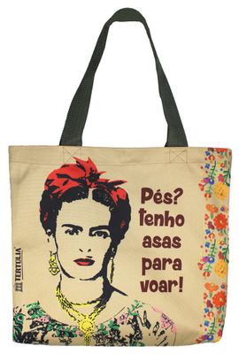 BOLSA FRIDA KAHLO - Cru - Tertúlia Produtos Literários