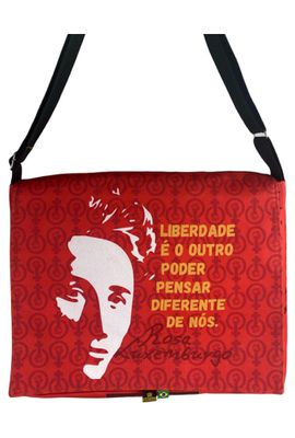 Bolsa Notebook Rosa Luxemburgo -Vermelha - Tertúlia Produtos Literários