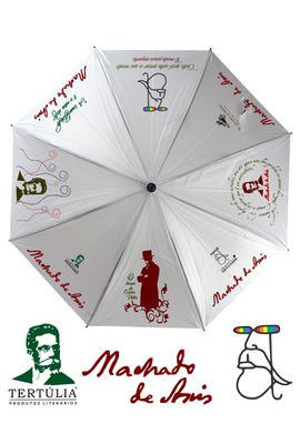 GUARDA-CHUVA MACHADO DE ASSIS - Branco - Tertúlia Produtos Literários