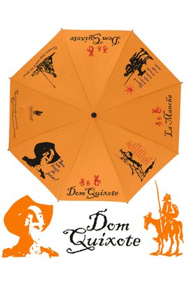 GUARDA-CHUVA DOM QUIXOTE - Laranja - Tertúlia Produtos Literários