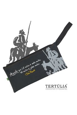 Nécessaire Dom Quixote Preto - Tertúlia Produtos Literários
