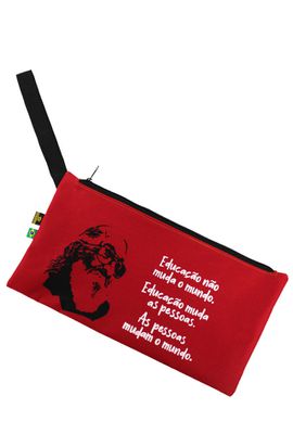 NÉCESSAIRE PAULO FREIRE EDUCAÇÃO - Vermelha - Tertúlia Produtos Literários