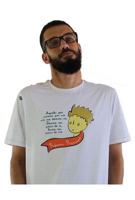 Camiseta Pequeno Príncipe Branca - Tertúlia Produtos Literários