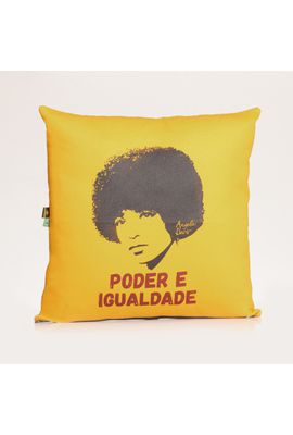 CAPA DE ALMOFADA ANGELA DAVIS - Amarela - Tertúlia Produtos Literários