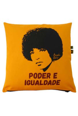Capa de Almofada Angela Davis - Amarela - Tertúlia Produtos Literários