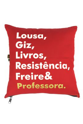 CAPA DE ALMOFADA FREIRE PROFESSORA - Vermelha - Tertúlia Produtos Literários