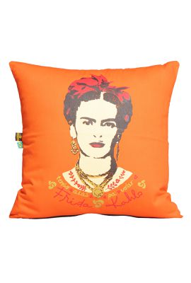 CAPA DE ALMOFADA FRIDA KAHLO - Laranja - Tertúlia Produtos Literários
