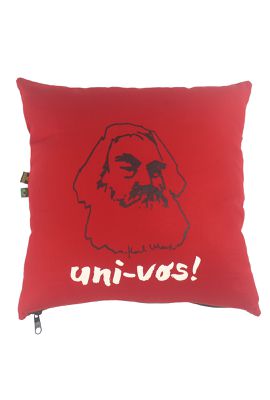 CAPA DE ALMOFADA KARL MARX - Vermelha - Tertúlia Produtos Literários