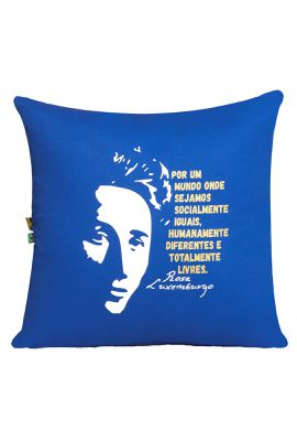 CAPA DE ALMOFADA ROSA LUXEMBURGO - Azul - Tertúlia Produtos Literários