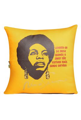 CAPA DE ALMOFADA NINA SIMONE - Amarela - Tertúlia Produtos Literários