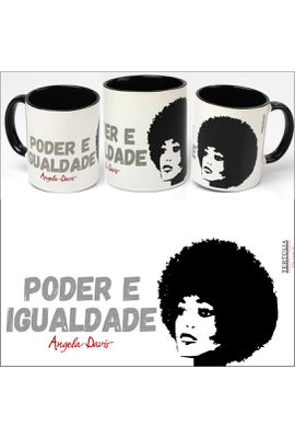 CANECA ANGELA DAVIS PODER - Preta - Tertúlia Produtos Literários