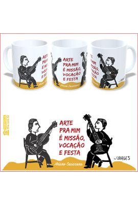 CANECA ARIANO SUASSUNA - Branca - Tertúlia Produtos Literários