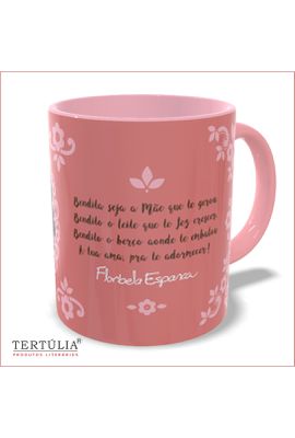 CANECA FLORBELA ESPANCA- Rosa - Tertúlia Produtos Literários