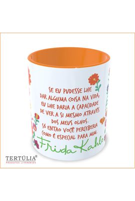 CANECA FRIDA OLHOS - Laranja - Tertúlia Produtos Literários