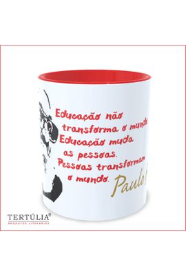 CANECA PAULO FREIRE EDUCAÇÃO - Vermelha - Tertúlia Produtos Literários