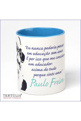 CANECA PAULO FREIRE EDUCADOR- Azul - Tertúlia Produtos Literários