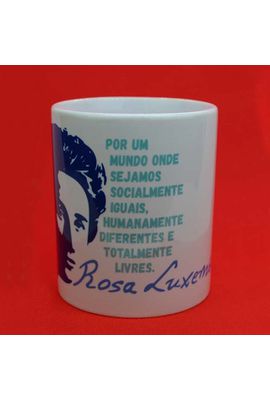 Caneca Rosa Luxemburgo - Branca - Nosso Mundo - Tertúlia Produtos Literários