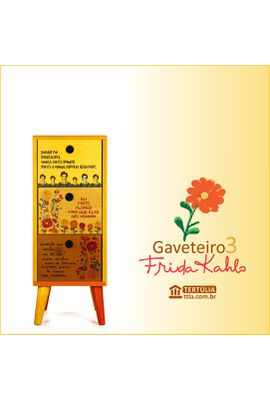 Gaveteiro Frida Kahlo - 3 Gavetas - Tertúlia Produtos Literários