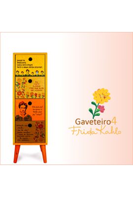 Gaveteiro Frida Kahlo - 4 gavetas - Tertúlia Produtos Literários