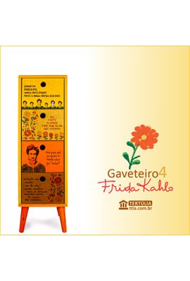 Gaveteiro Frida Kahlo - 4 gavetas - Tertúlia Produtos Literários