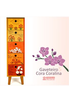 Gaveteiro Cora Coralina - 5 gavetas - Tertúlia Produtos Literários