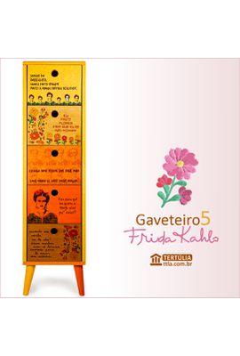 Gaveteiro Frida Kahlo - 5 Gavetas - Tertúlia Produtos Literários