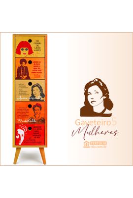 Gaveteiro Mulheres - 5 Gavetas - Tertúlia Produtos Literários