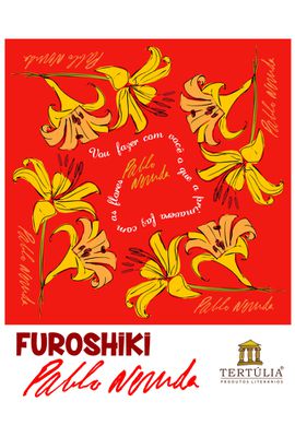 FUROSHIKI NERUDA - Vermelho - 70x70cm - Tertúlia Produtos Literários