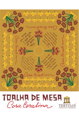 Toalha de Mesa Cora Coralina - Mostarda - Tertúlia Produtos Literários