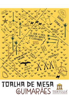 Toalha de Mesa Guimarães Rosa - Amarela - Tertúlia Produtos Literários