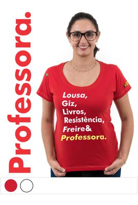 Babylook Freire e Professora - Vermelha - Tertúlia Produtos Literários