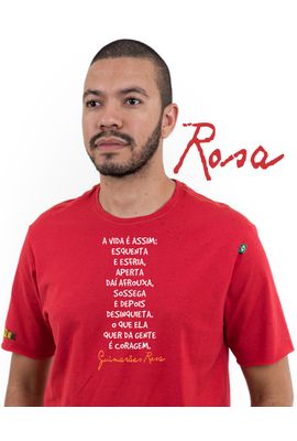 Camiseta Guimarães Rosa - Vermelha - Tertúlia Produtos Literários