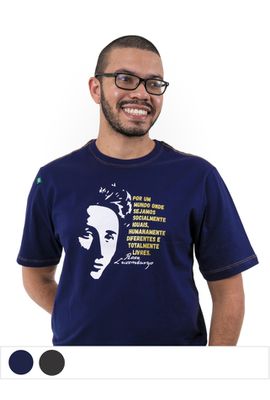 Camiseta Rosa Luxemburgo Marinho - Tertúlia Produtos Literários