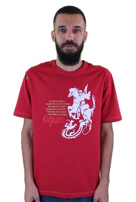 Camiseta Ogum Vermelha - Tertúlia Produtos Literários