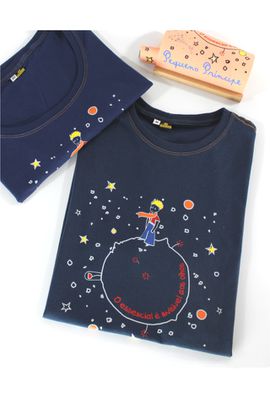 Camiseta Pequeno Príncipe Essencial - Marinho - Tertúlia Produtos Literários
