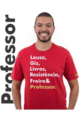 Camiseta Freire&Professor - Vermelha - Tertúlia Produtos Literários