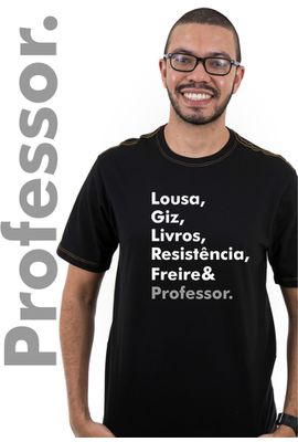 Camiseta Freire Professor - Preta - Tertúlia Produtos Literários