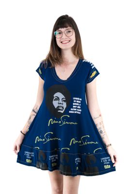 Vestido Nina Simone Marinho - Tertúlia Produtos Literários