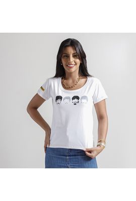Babylook Beatles Branca - Tertúlia Produtos Literários