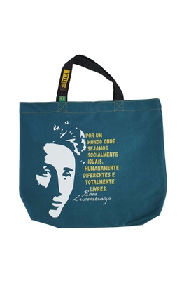 Book Bag Rosa Luxemburgo - Verde Petroleo - Tertúlia Produtos Literários